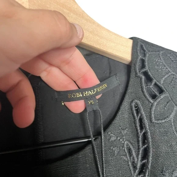 Kobi Halperin Lisa Dress Embroidered Linen Blend Lace Sheath Size XS - Picture 7 of 7